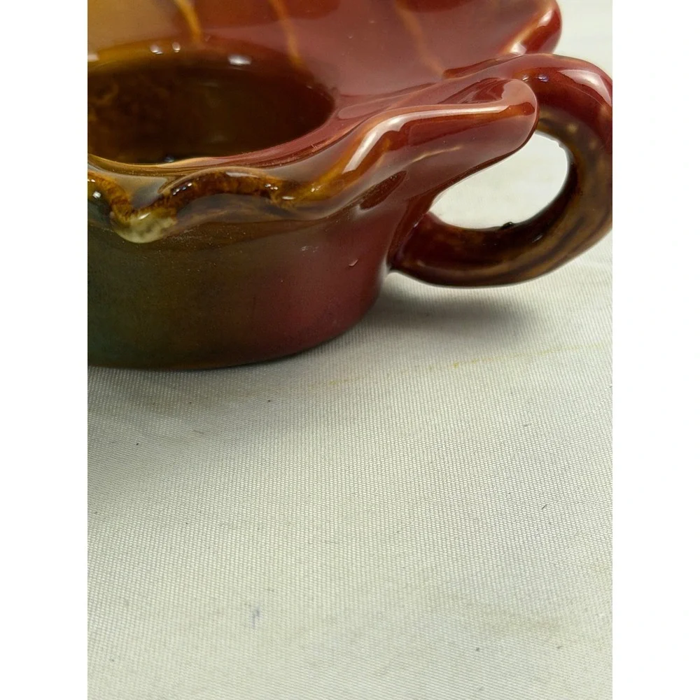 TII Collections Ceramic Leaf Tea Light Holders Set of 2 Autumn Fall Decor H1797